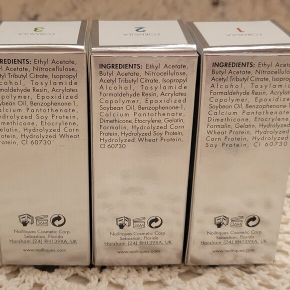 NAILTIQUES NAIL POLISH PROTEIN TREATMENT 1/2 OZ. SET OF 3 FORMULA 1, 2, 3 NEW! - Picture 3 of 8